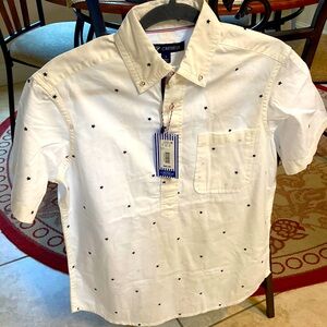Daniel Cremieux Classics Mens Sz Small White Blue Stars Shirt